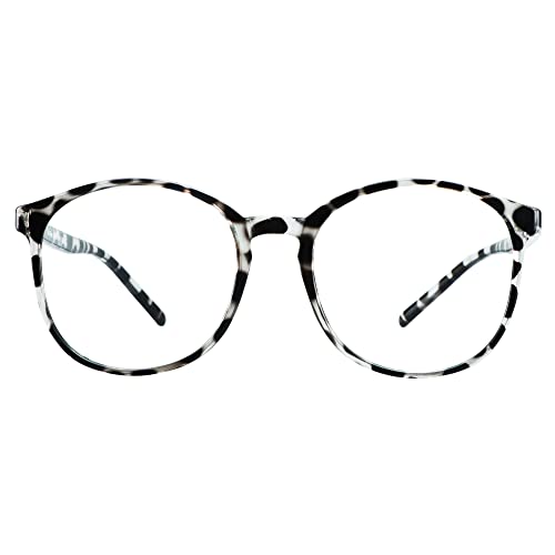 VisionGlobal Blue Light Blocking Glasses for Women/Men, Anti Eyestrain, Computer Reading, TV Glasses, Stylish Oval Frame, Anti Glare(Leopard,No Magnification)