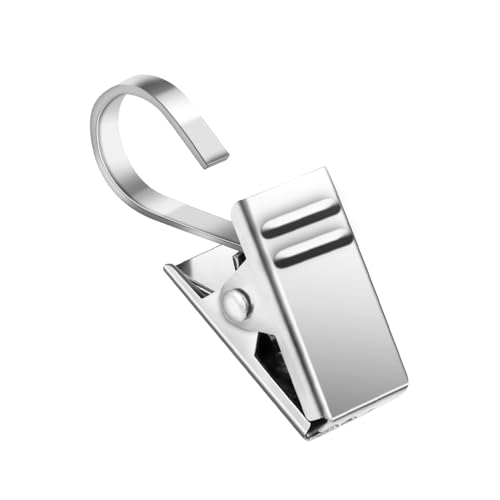 Teenitor 25 Pack Curtain Clips, Stainless Steel Clip Hooks Clips for Hanging Christmas Light Clips Hanging Hooks Clips for Camper Awning Light Photos