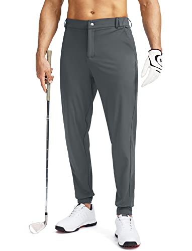 Men's Golf Joggers Pants with 5 Pockets Slim Fit Stretch Sweatpants Running Travel Dress Work Pants for Men(Ink Grey, L