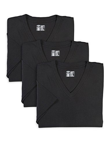 HARBOR BAY by DXL Men's Big and Tall 3-pk. V-Neck T-Shirts Black 4XL