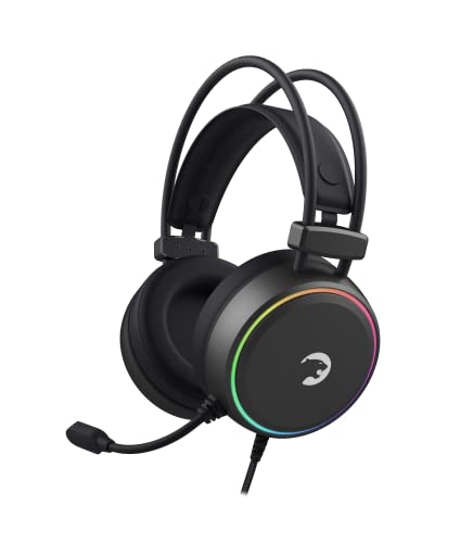 GAMEPOWER Jin Gaming Headset - 7.1 Virtual Surround Sound, Wired Headphones with 50MM Drivers, Noise Cancelling Mic for PC, PS4, PS5 - Ideal for Gamers, Black Head Set