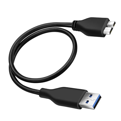 SaiTech IT 45CM USB 3.0 Cable A to Micro B high Speed Upto 4.8 Gbps Data Transfer Cable for Portable External Hard Drive - Black