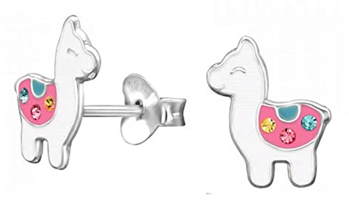 KIWI DAISY Llama/Alpaca .925 Sterling Silver Very Tiny Stud Earrings (Hypoallergenic) (Style 003)