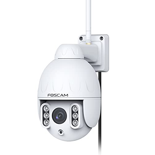 FOSCAM HT2 1080p Outdoor 2.4g/5gHz WiFi PTZ IP Camera, 4X Optical Zoom Pan Tilt Security Surveillance Speed Dome, 2-Way Audio with Mic & Speaker, 165ft Night Vision, CMOS Image Sensor, IP66