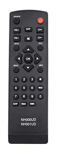 NH000UD NH001UD Replacement Remote Control Compatible with Emerson Sylvania TV: LC401EM3F LC320EM3F RLC370EM2 LC370EM2 RLC320EM2F RLC320EM2 LC401EM2F LC401EM2 LC320EM2F LC320EM2 LC320EM1F LC320EM1