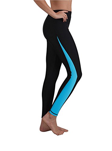 SCODI Women's Surfing Pants Swimming High-Waisted Tights UPF 50+ Blue