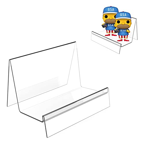 Boloyo Acrylic Display Stand with Sign Plate, 10PC Clear Wallet Display Stand Handbag Display Holder Easel Shelf,, Acrylic Purse Display Holder for Displaying Wallet, Purse, Handbag, Cosmetic, Jewelry, Glasses