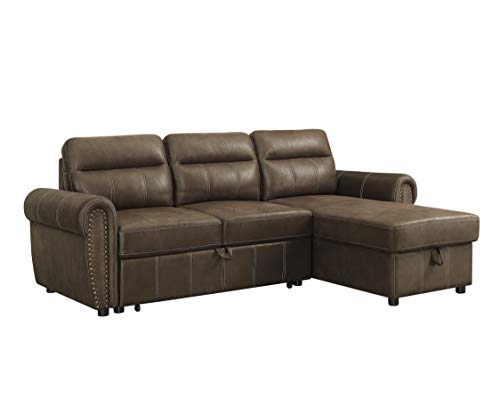 Lilola Home 87800 Sectional, Saddle Brown
