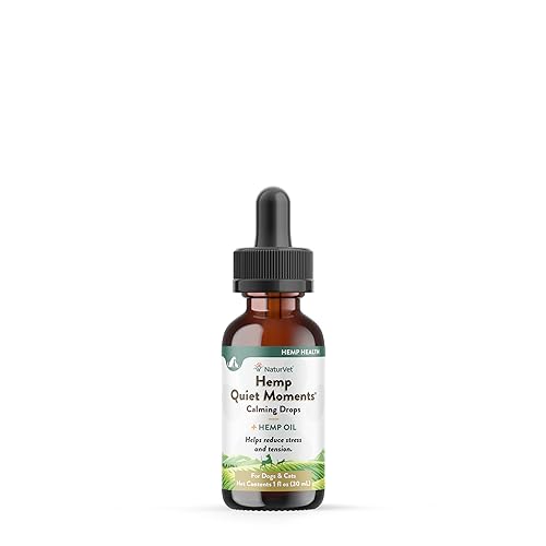 NaturVet – Hemp Quiet Moments Calming Drops – Enhanced with Hemp Seed Oil, L-Tryptophan & Ginger – Helps Reduce Stress & Promote Relaxation – for Dogs & Cats