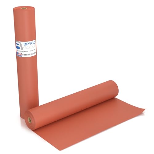 Bryco Goods Pink Butcher Paper Roll - 24 Inch by 175 Foot Roll of Food Grade Peach Butcher Paper for Smoking Meat - Unbleached, Unwaxed and Uncoated - Ideal as Brisket Smoking Paper - Made in USA