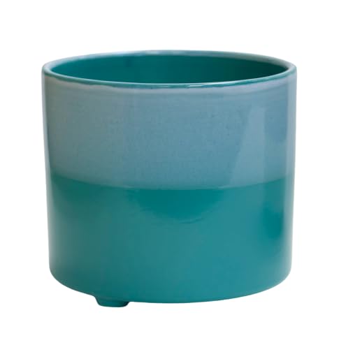 MISCO Ceramic 2-Tone Footed Planter, Jade