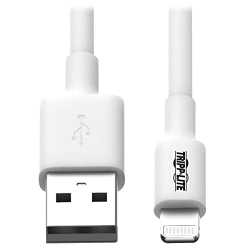 Tripp Lite Apple MFI Certified 6-Feet 2M Lightning to USB Cable Sync Charge iPhone/iPod/iPad - White (M100-006-WH)