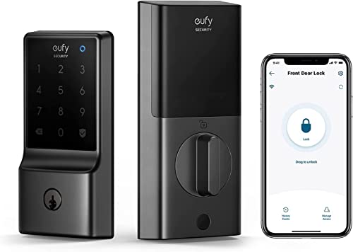 eufy Security Smart Lock C210, Keyless Entry Door Lock, Built-in WiFi Deadbolt, Smart Door Lock, No Bridge Required, Easy Installation, Touchscreen Keypad, App Remote Control, BHMA Cert