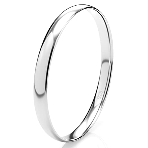 Metal Factory Sterling Silver 2MM High Polish Plain Dome Tarnish Resistant Comfort Fit Wedding Band Ring Sz 10