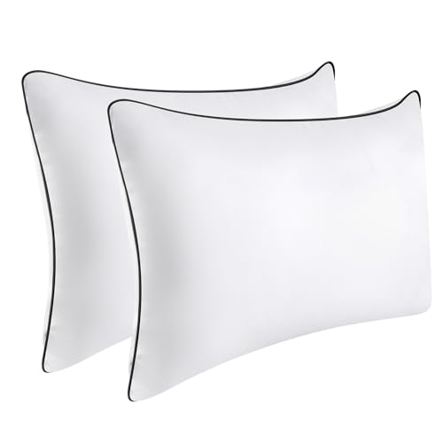 OPPOSY Bed Pillows for Sleeping 2 Pack Medium Firm, Queen Size Set of 2, Cooling Pillows Hotel Quality with Premium Soft Down Alternative Fill for Back, Stomach or Side Sleepers（Pack of 2）