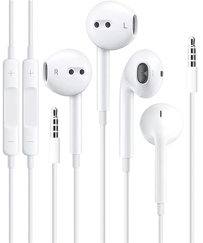 2 Pack Wired iPhone Earbuds/iPhone Headphones/Earphones with 3.5mm Wired[MFi Certified] with Mic, Volume Control support for iPhone,iPad,iPod,Computer,MP3/4,Android Most 3.5mm Audio Devices