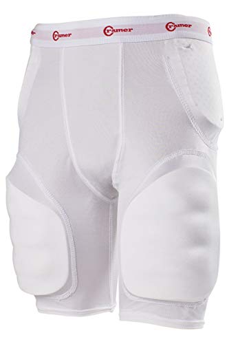 Cramer Classic 5-Pad Football Girdle, Youth Football Girdle with Hip, Tailbone, and Thigh Pads, Kids' Football Equipment, Youth Football Gear, Kids' Protective Gear for Football, White, Youth X-Large