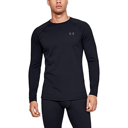 Under Armour Mens Packaged Base 3.0 Crew Neck T-shirt , Black (001)/Pitch Gray , Medium