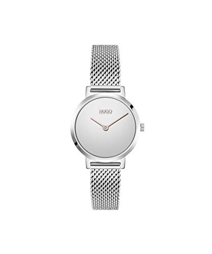 HUGO #Cherish Women's Quartz Stainless Steel Mesh Bracelet Casual Watch, Silver, 12