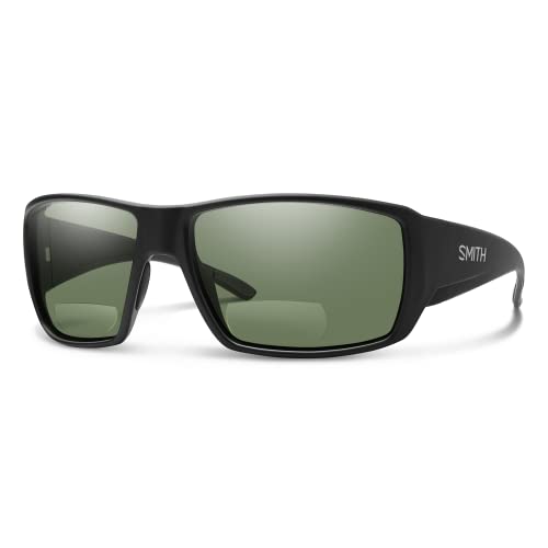 SMITH Guide’s Choice Sunglasses – Performance Sports Active Sunglasses for Biking, Running and More – For Men & Women – Matte Black + Grey Green Polarized Lenses