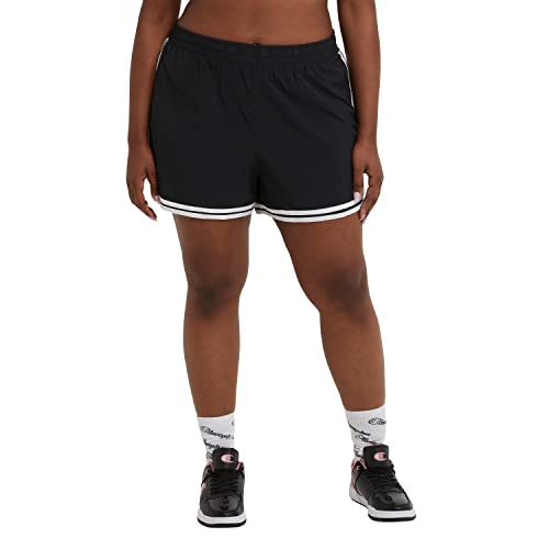Champion, Varsity, Moisture Wicking, Lightweight Gym Shorts for Women, 3.5' (Plus Size Available), Black, Large