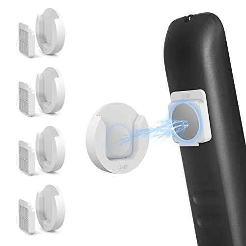 YYILIS Magnetic Remote Control Wall Mount Caddy, 4 Pack, White, Plastic