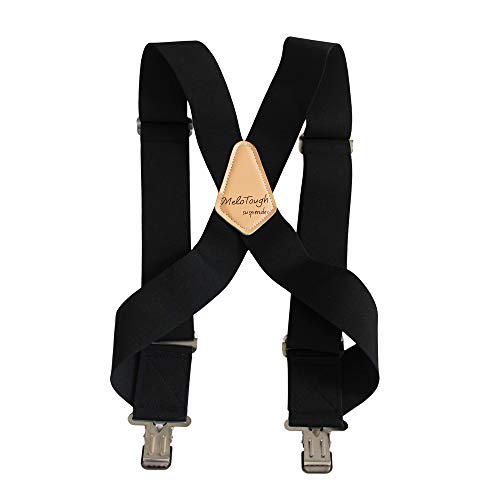 MELOTOUGH Men Side Clip Suspenders| Work Suspenders 2' Wide Trucker Style Suspenders(S/M)
