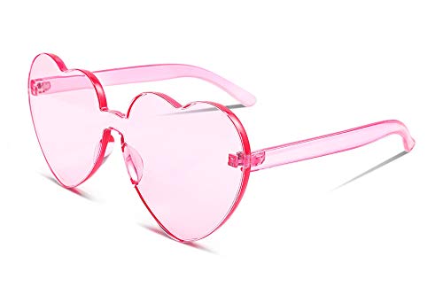 FEISEDY Thick Heart Sunglasses Rimless Heart Shaped Sun Glasses Women Fashion Love Glasses B2419