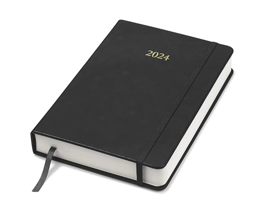 Wykeham's Executive 2024 Daily Journal Planner (Black, 8.5'×5.5')