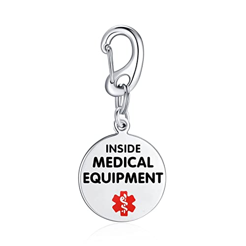 Divoti 1.25' Stainless Steel Dual-Sided Medical Equipment Inside Bag Tag for Respiratory Devices - Quick Clip