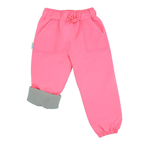 JAN & JUL Girls' Snow or Rain Pants, Waterproof Breathable (Fleece-lined: Watermelon Pink, 6 Years)