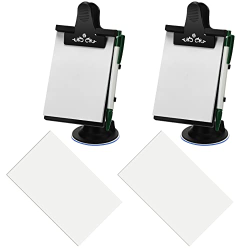 Harloon 2 Pcs Memo Pad with Pen Holder Car Clip Board Dashboard Clipboard with Notepad Message Notepad Holder Stationery Pads of 30 Pages Stationary Notepad Set for Cars Office Home Kitchen Supplies