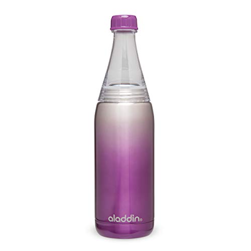 Aladdin Fresco Twist and Go Stainless Steel Vacuum Insulated Water Bottle, Purple, 0.6 Litre