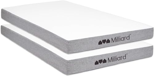 Milliard 5 in. Memory Foam Mattress Twin - for Bunk Bed, Daybed, Trundle or Folding Bed Replacement (2)