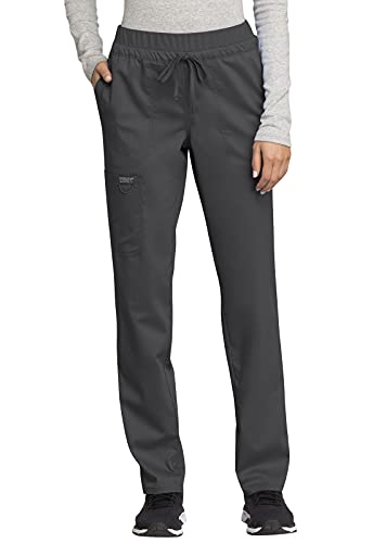 Scrubs for Women Workwear Revolution, Drawstring Cargo Pants WW105T, S Tall, Pewter
