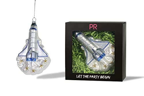 Party Rock | Rocket Ship Glass Ornament | Automotive & Career Collection