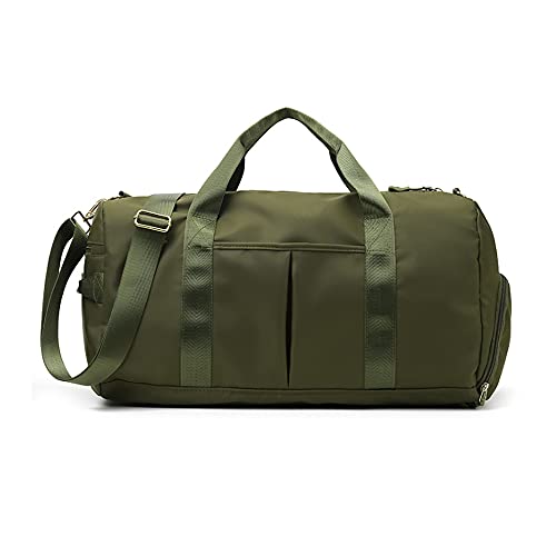Blackwheel Sports Gym Bag With Shoe Bag Wet Bag Duffle Bag Waterproof Travel Bag for Women Men Army Green 29L