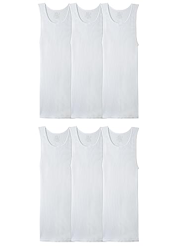 Fruit of the Loom Men's Tag-Free Tank A-Shirt, White, XX-Large