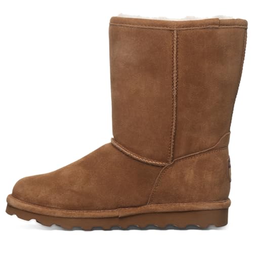BEARPAW Women's Elle Short Hickory Size 9 | Women's Boot Classic Suede | Women's Slip On Boot | Comfortable Winter Boot