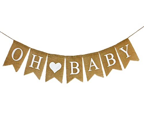 Shimmer Anna Shine Baby Burlap Banner for Baby Shower Decorations and Gender Reveal Party