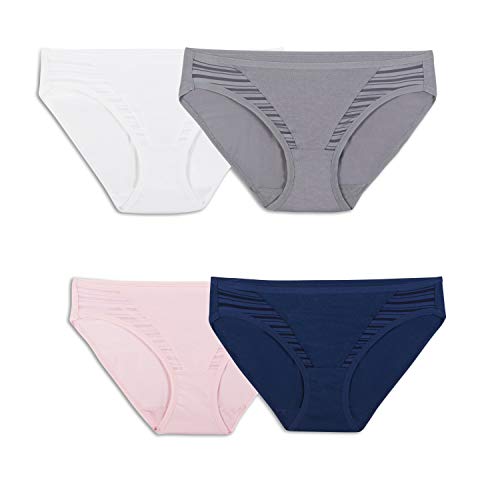 Fruit Of The Loom Women's Underwear Moisture Wicking Coolblend Panties, Bikini - Fashion Assorted, Small, 4 pack, assorted