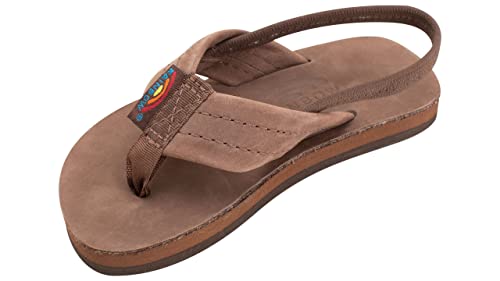 Rainbow Sandals Kid's Single Layer Premier Leather Sandals, Expresso, w/backstrap Kid's 9-10 B(M) US