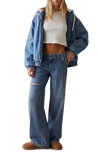 PacSun Women's Eco Medium Indigo Low Rise Baggy Jeans - Blue Size 28