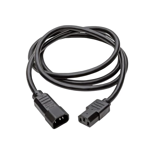 Tripp Lite Heavy-Duty Power Extension Cord 15A, 14AWG (IEC-320-C14 to IEC-320-C13) 6-ft.(P005-006) , Black