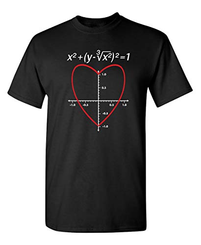 Love Heart Equation Math Graphic Mens Ladies Funny T Shirt 2XL Black