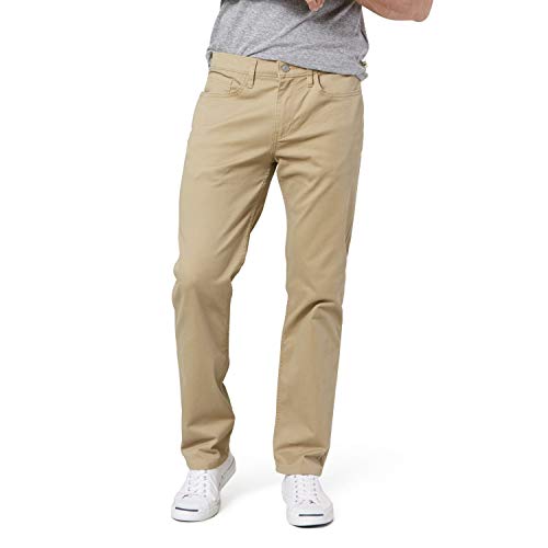 Dockers Men's Straight Fit Jean Cut All Seasons Tech Pants (Standard and Big & Tall), New British Khaki, 36W x 30L