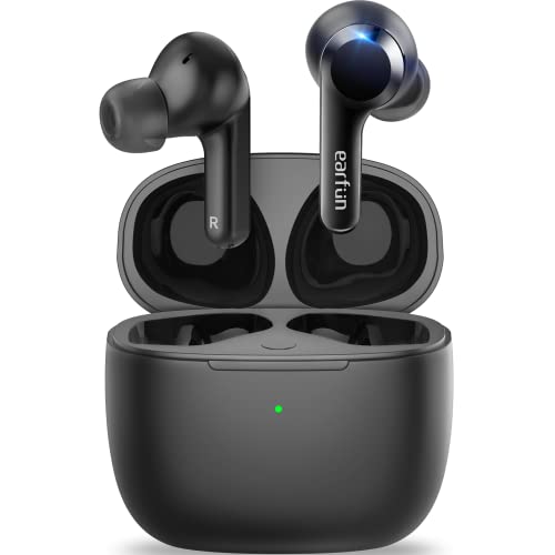 EarFun Air True Wireless Earbuds, Bluetooth Earbuds with 4 Mics, Sweatshield IPX7 Waterproof with Volume Control, USB-C Fast Charge, in-Ear Headphones with Wireless Charging, Deep Bass, 35H Playtime