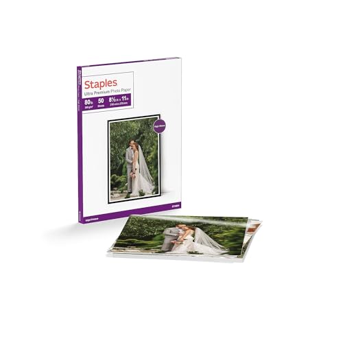 Staples 518973 Ultra Premium Glossy Photo Paper 8.5-Inch X 11-Inch 50/Pack (19891-Cc)