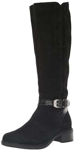 Clarks Women's Maye Aster Fashion Boot, Black Suede, 8