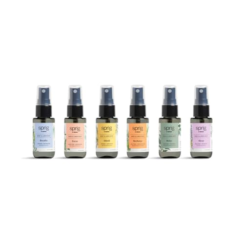 SPRIG BY KOHLER Body and Linen Mist Gift Set, 100% Natural Fragrance & Essiential Oils, for Linens, Clothing, or Skin - 6 unique scents in 1 fl oz bottles